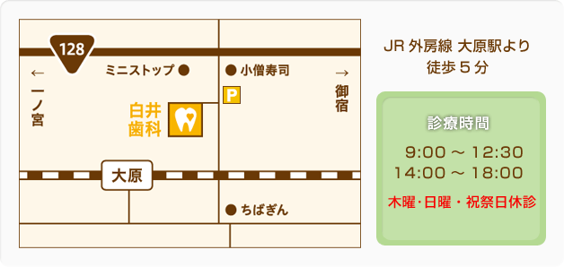 外房線大原駅より徒歩5分